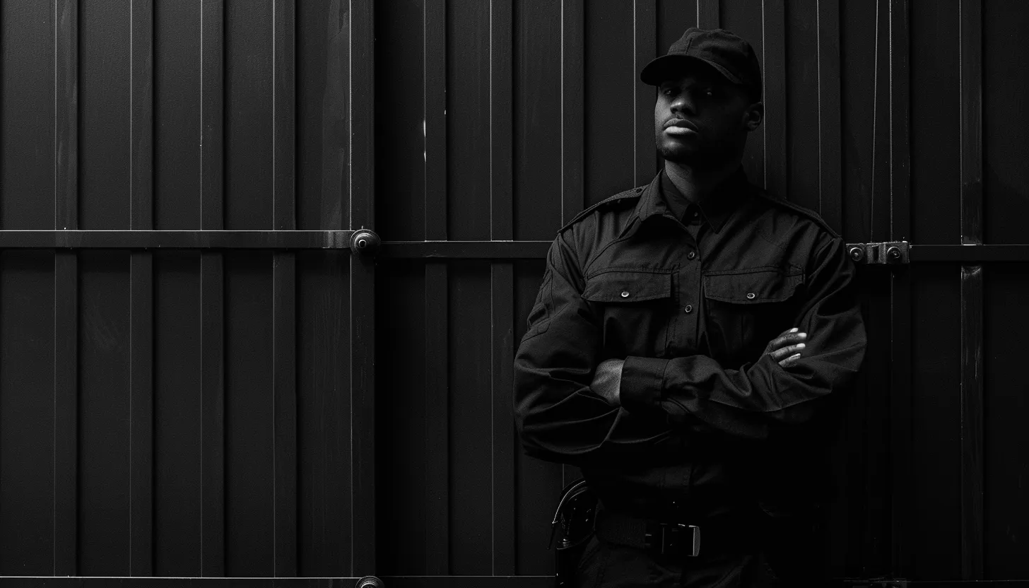 Agent de sécurité qui pose les bras croisés