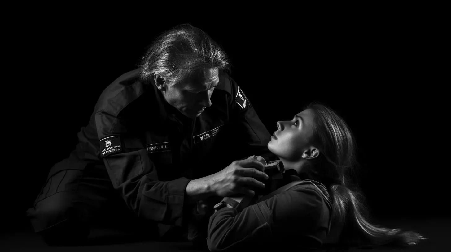 Homme portant secours à une jeune femme