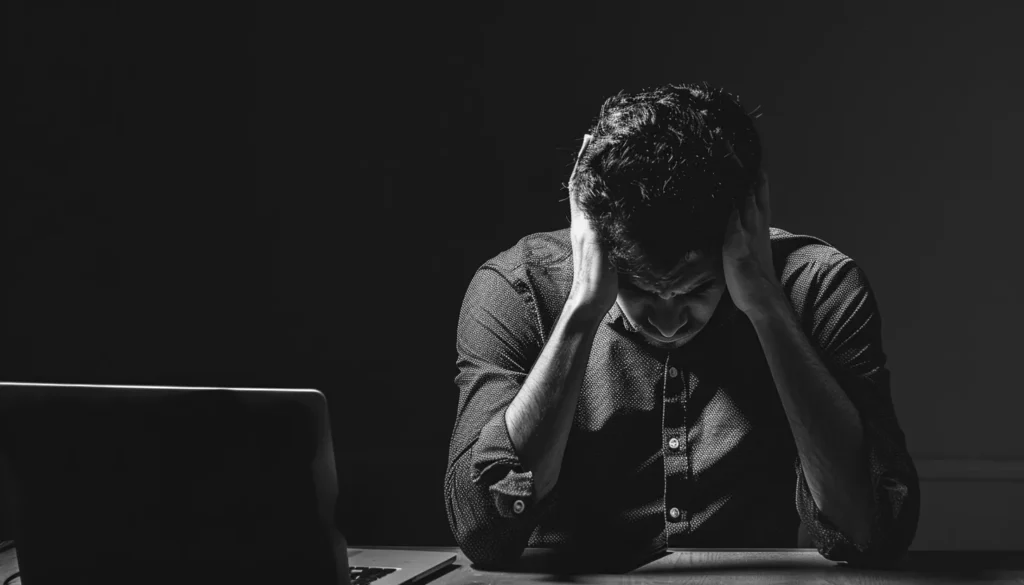 Homme en état de stress